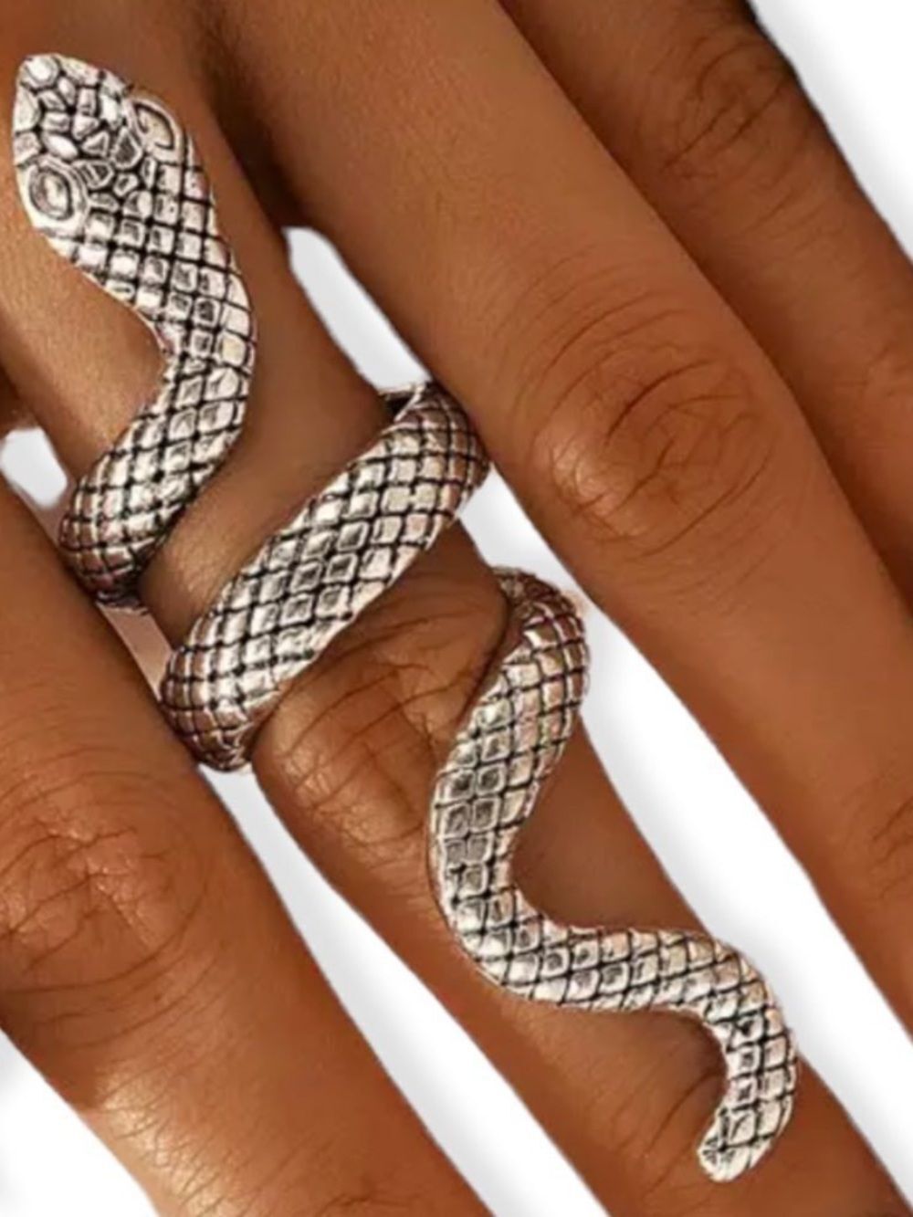 Silver Snake Wrap Ring Full Finger Armor Witch Grunge NWT